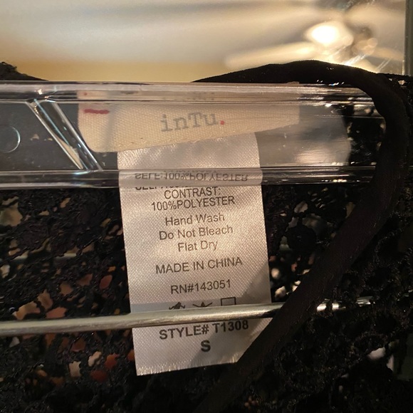 Black lace and chiffon blouse - size small - Picture 2 of 2